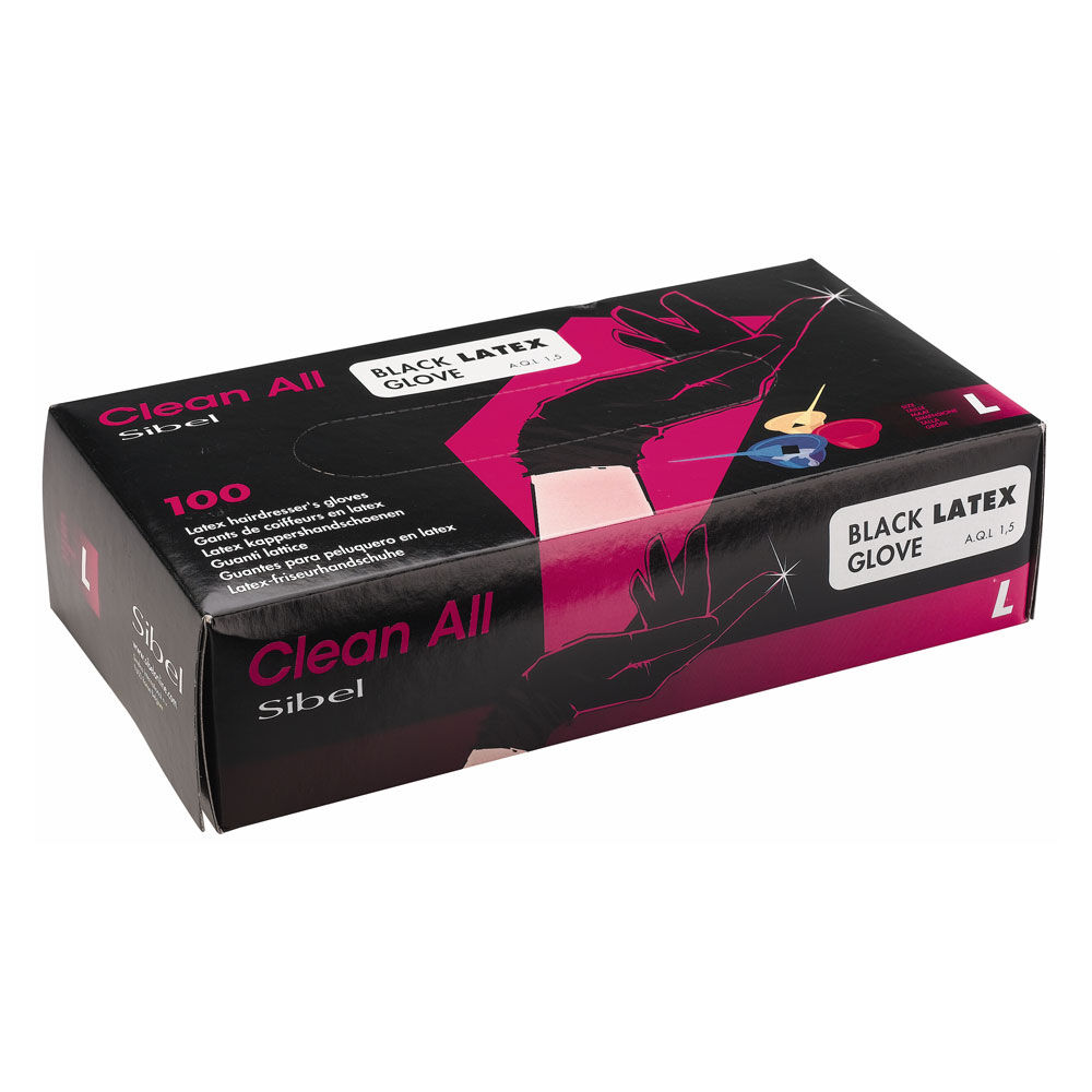 Clean All Einweghandschuhe Latex Schwarz L 100St.