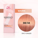 Wella Professionals Shinefinity Zero Lift Glaze Demi-permanente Haarfarbe 08/34 Warm Spicy Ginger 60ml