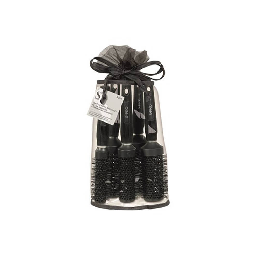 S-PRO Haarbürsten-Set Keramik Schwarz S-PRO Haarbürsten-Set Keramik Schwarz