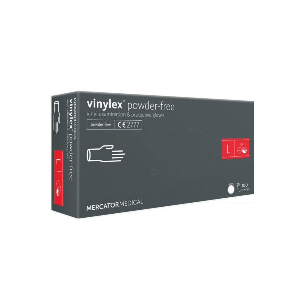 Mercator Medizinische Vinylhandschuhe unsteril vinyle  puderfrei Gro&szlig; 100 St&uuml;ck