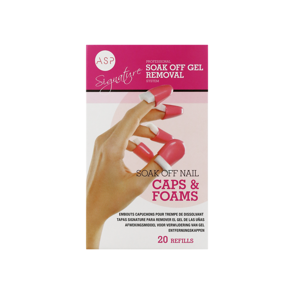 ASP Signature Soak off Nail Caps & Foams 10+20pcs