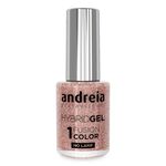 Andreia Professional Hybrid-Fusion Color Gel Nagellack-I Do!-ID1 Pink, Silber und Goldglitzer. 10.5ml