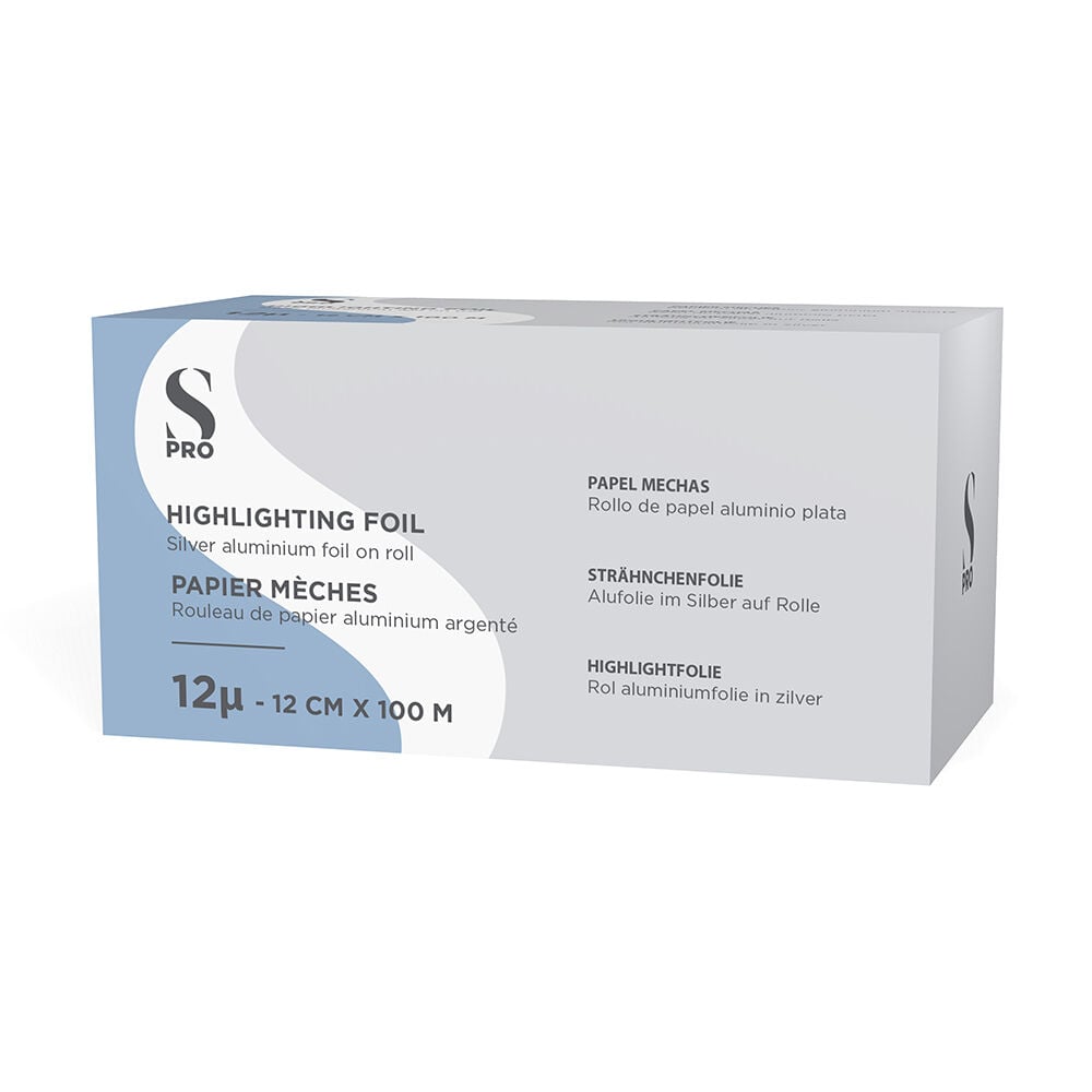 S-PRO Strähnchenfolie aus silbernem Aluminium 12cm 12u S-PRO Strähnchenfolie aus silbernem Aluminium 12cm 12u