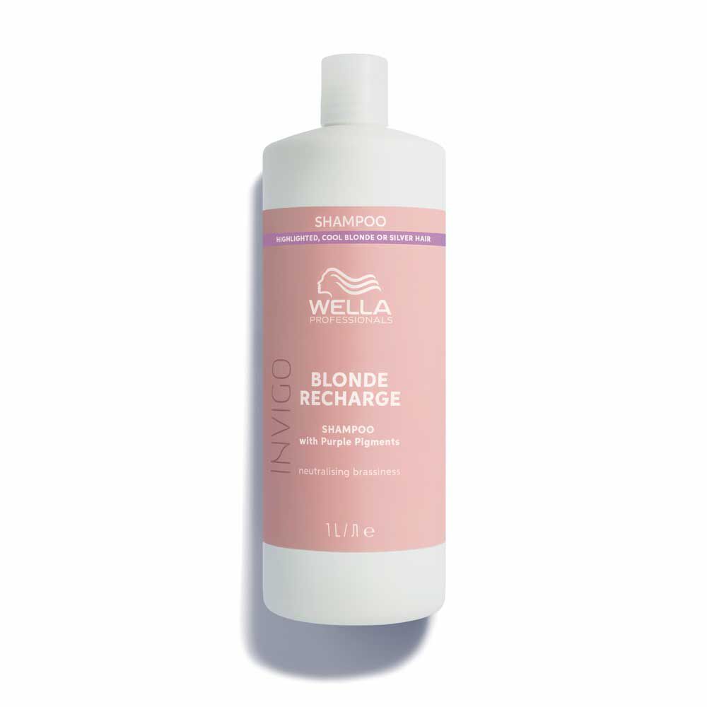Wella Professionals Invigo Blonde Recharge Shampoo, Silbershampoo gegen Gelbstich 1L