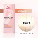 Wella Professionals Shinefinity Zero Lift Glaze Demi-permanente Haarfarbe 09/39 Sehr Hellblond Gold-Fum&eacute; 60ml