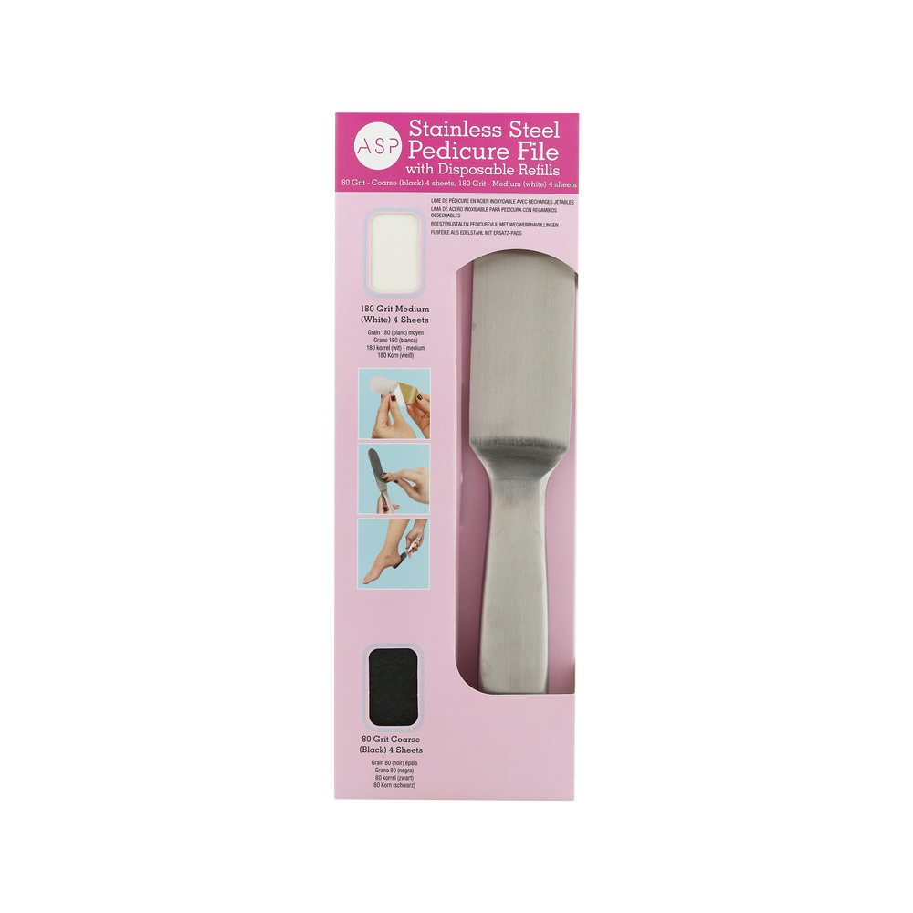 ASP Edelstahl Fußfeile mit Ersatzpads ASP Edelstahl Fußfeile mit Ersatzpads