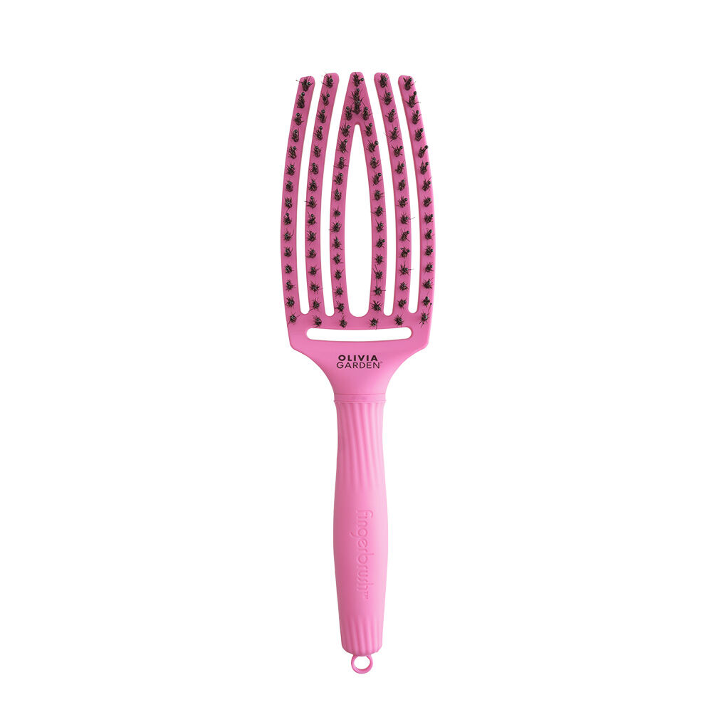 Olivia Garden Fingerbrush Wildschwein & Nylon Thinkpink Blasenrosa