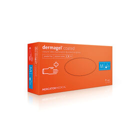 Mercator Medizinische Latexhandschuhe unsteril dermagel coated puderfrei Mittel 100 St&uuml;ck