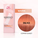 Wella Professionals Shinefinity Zero Lift Glaze Demi-permanente Haarfarbe 06/43 Warm Copper Sunset 60ml
