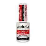 Andreia Professional One Bottle Builder Gel 3 In 1 - Aufbaugel 3 In 1 Geringe Viskosität - Glitzerndes Rosa 14ml
