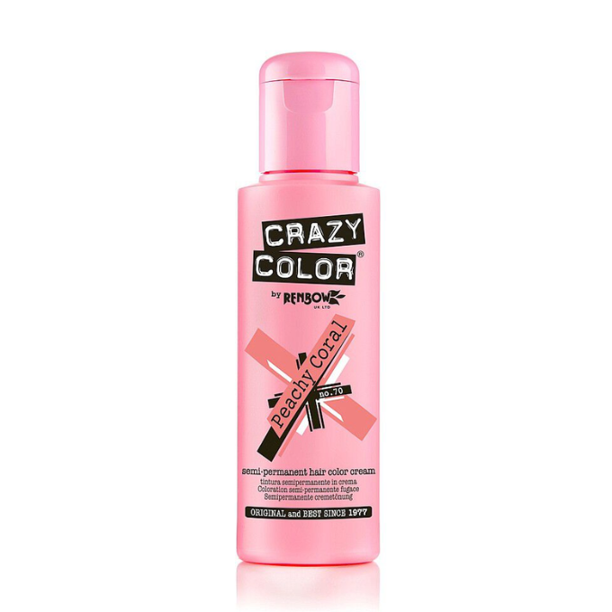 Crazy Color Semi Permanent Hair Color Cream – Peachy Coral 100 ml