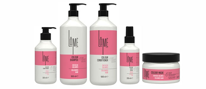 Gruppenbild der L&ocirc;m&eacute; Paris Colour Care Flaschen